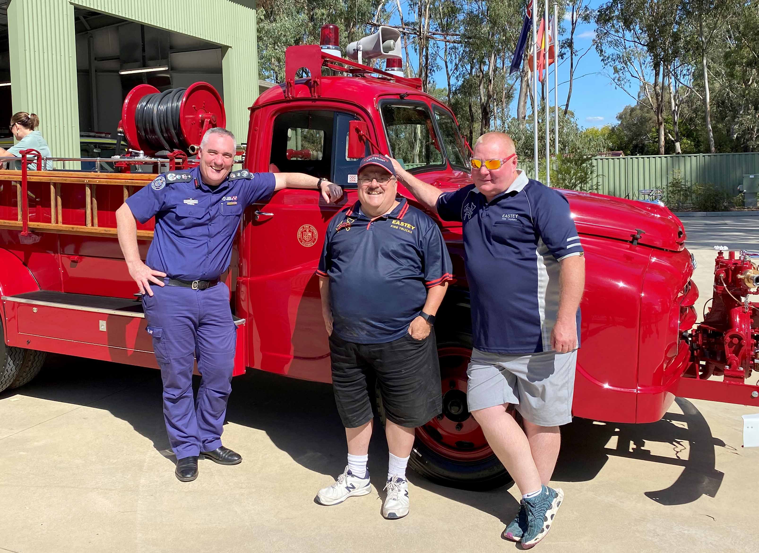 Chief Officer Jason Hefferan with members of Nagambie Fire Brigade 